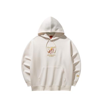 Anta Good Things Happen Outdoor Casual Trendy Versatile Letter Print Hoodie Men Hoodies Milk-Salt-White 152618707S-2