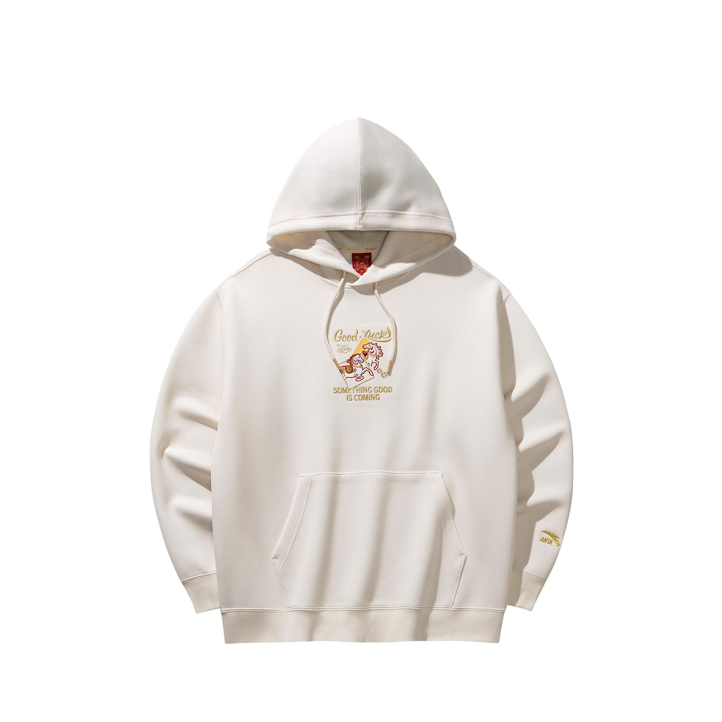 Anta Хорошие вещи случаются на улице Повседневный Модный Универсальный Худи с принтом букв Мужские худи Молочно-солевой белый 152618707S-2 XL 4090₽