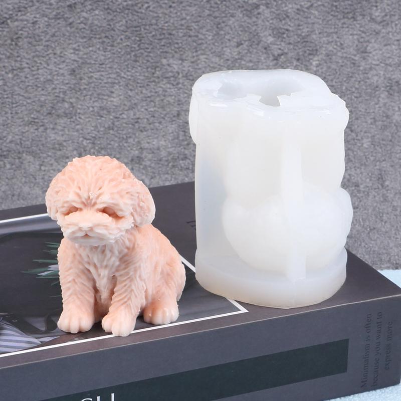 3D Teddy Silicone Candle Mold Dog Pet Puppy Soap Aromatherapy Ornament Wax Clay Plaster Epoxy Resin Molds Home Decor
