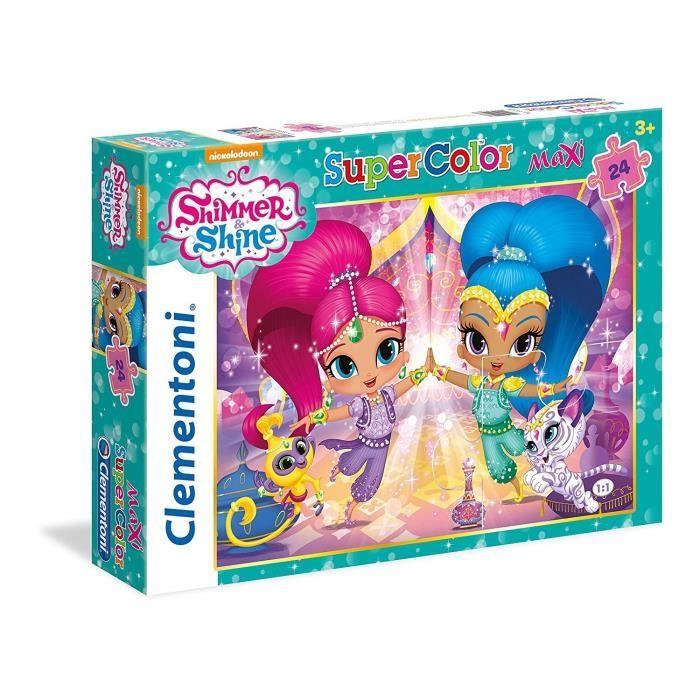 Puzzle Shimmer &amp; Shine 24 pièces - Marque CLEMENTONI - Pour Enfant de 3 ans et plus - Dimensions 68x48 cm