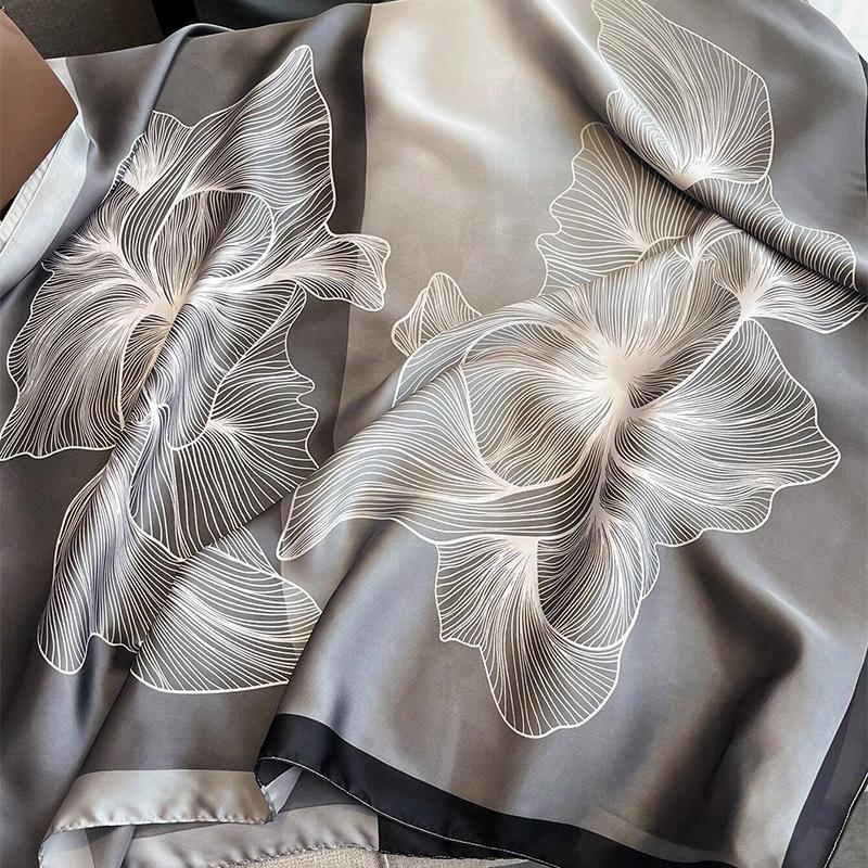 New Luxury Brand Silk Scarf Women Print Muffler Shawls Wraps Scarves Hijab Bufanda Foulard Female Bandana 180*90cm