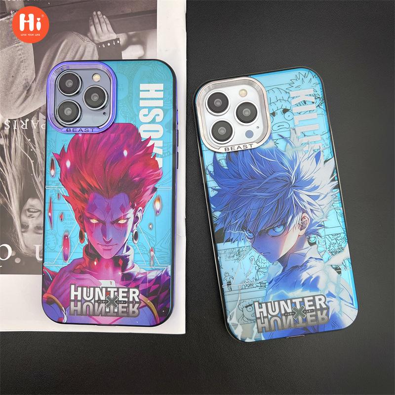 

E-commerce electroplating three-in-one suitable for Apple 15 mobile phone case colorful Aurora iPhone14 animation 13promax hard case tide