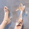 3Cm women's sandals women's 2025 summer new versatile mid-heel fashion ins trendy high heels women's stiletto