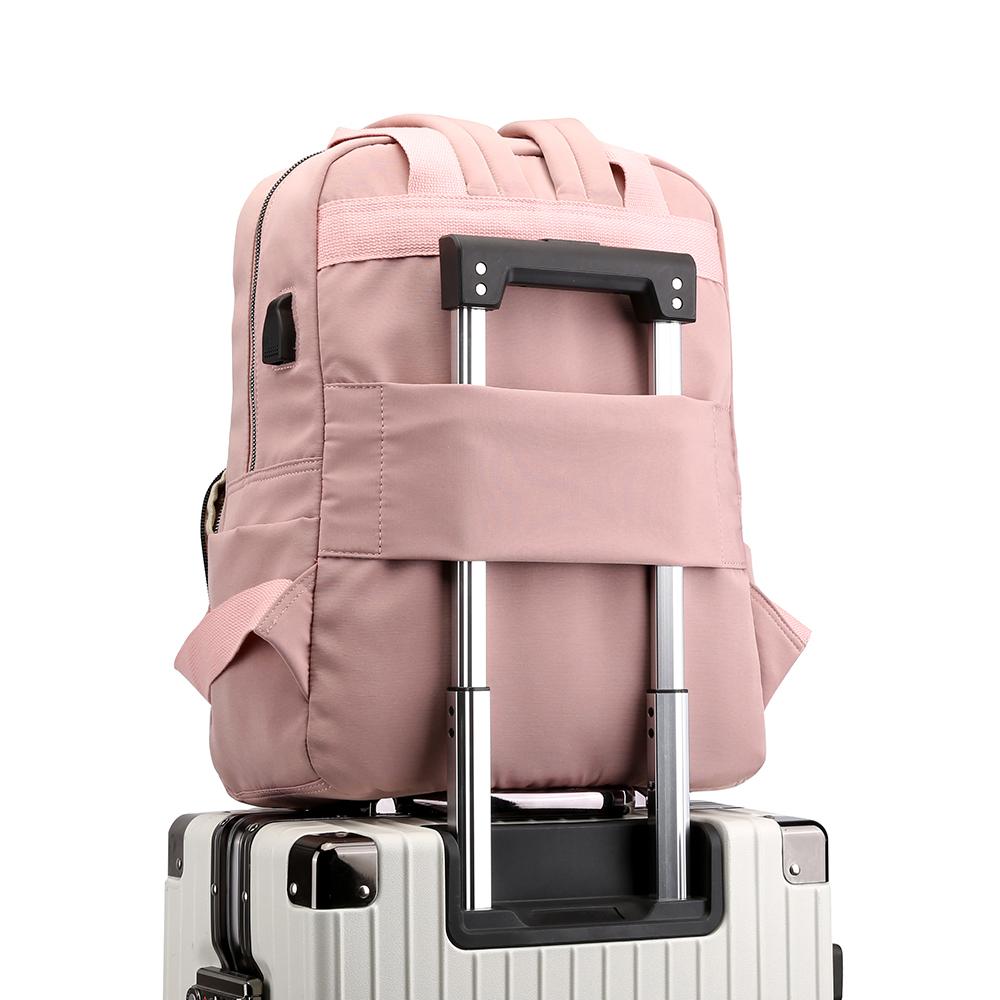 Backpack with USB Charging Port – 15.6-inch Laptop Bag for Women, Travel & Work – 8 Colors Available, Fits Suitcase Handle