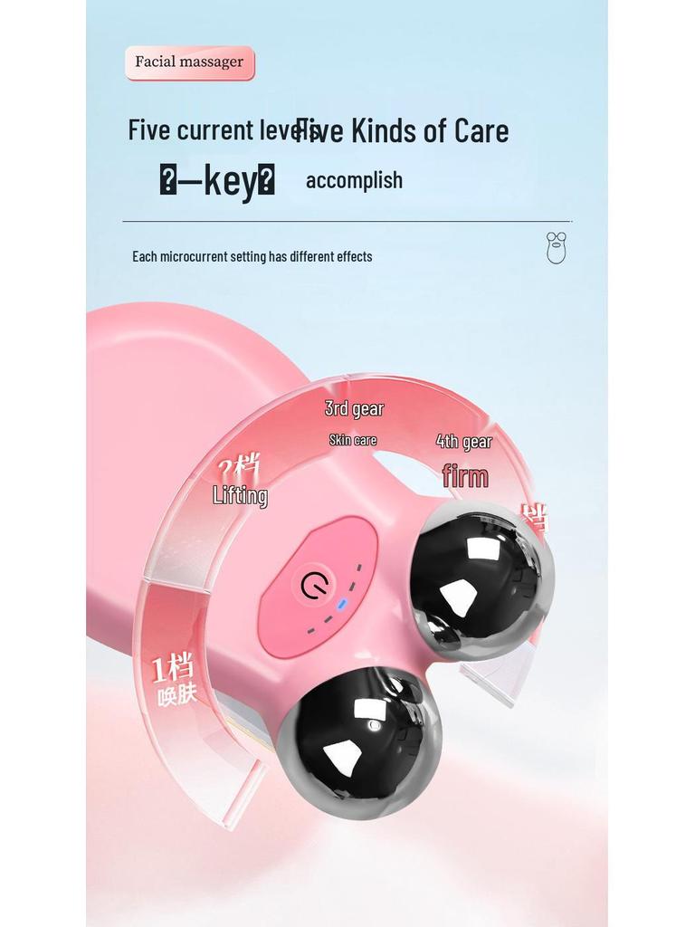 Dual-Headed Microcurrent Beauty Device - Facial Wrinkle Reduction & Lifting Massager for Firming & Rejuvenation