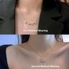 Necklace - OTHERWISE - Four-Leaf Clover - Stainless Steel - Gold-Plated - 42+6 Cm