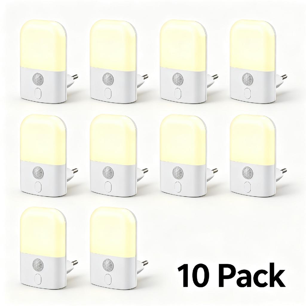 Motion Sensor Plug In Night Light, Dusk to Dawn LED Wall Night Lamp for Bathroom Kids Room