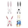 Easter Decor Bunny Wreath , DIY Bunny with Ears, Home Wall Hanging Cartoon Ornament Decor, Welcome Sign Wreath Attachment