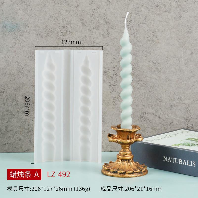 For Fun DIY Long Strip Church Candle Mould Irregular Shape Candle Silicone Mold Candlelight Dinner Handmade Candle Making Mold