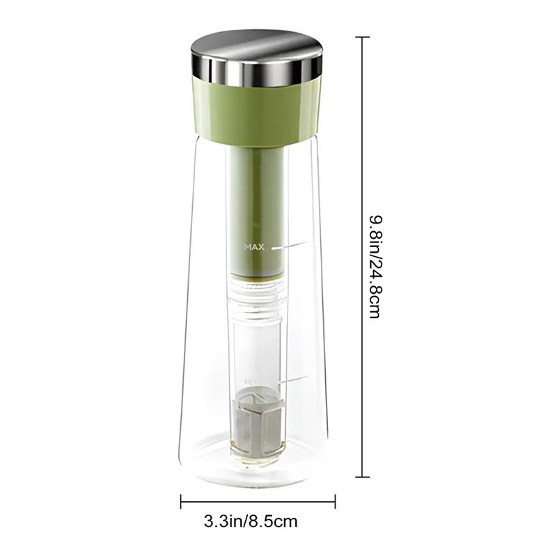 750Ml Manual Cold Brew Coffee Maker Press Type Iced Tea Infuser Pitcher With Removable Filter Summer Portable Coffeeware Pot