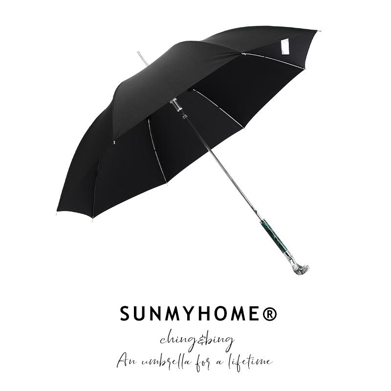 

Металлический зонт с головой змеи, Креативный зонт с длинной ручкой, Автоматический ретро-роскошный бизнес-зонт, Мужской зонт от солнца в подарок Aluminum&8K чёрный