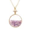 Colorful Natural Gravel Wishing Bottle Round Glass Phase Box Drift Bottle Pendant Necklace N576