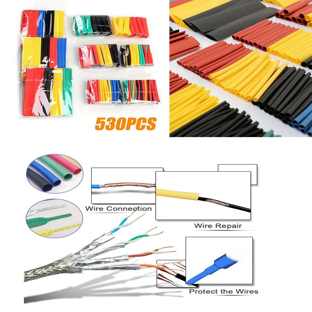 530 Pieces of shrinkable Wire Winding Assortment Set Electrical Conduit Cables