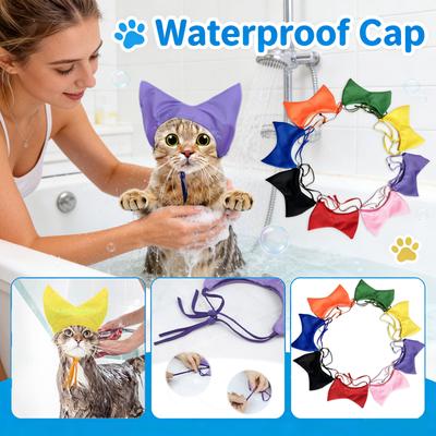 And Dog Bathing Caps - Headgear To Ears And Keep Water Out When Cats Swim. Bathing Head Cover To Prevent Water From Entering.