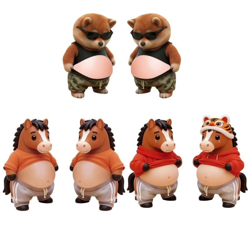 Cute Horse Shape Sticky Stickers Decal For Cars Stress Relieving Toy And Door Stoppers With Relaxation Fun Design 2pcs