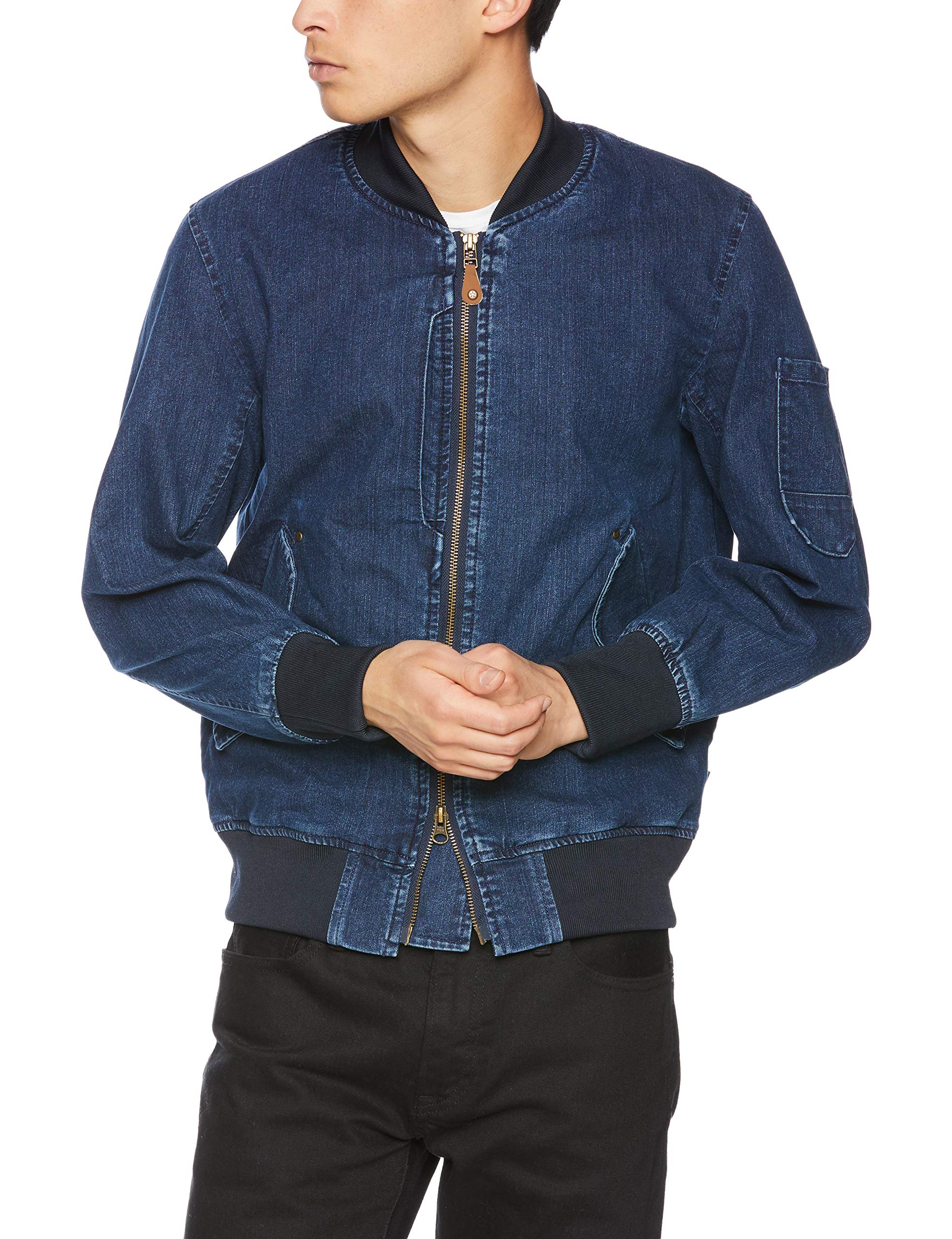 

Bonmax Джинсовая куртка RJ0907 Средний деним SS Мужская MA-1 7