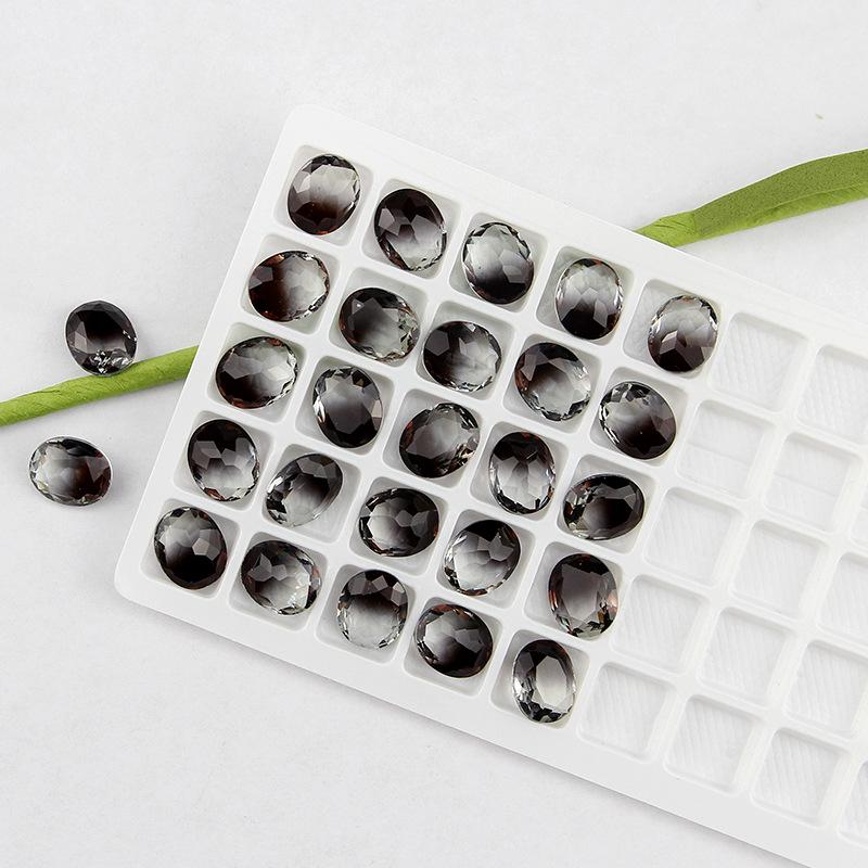 Ungebohrter ovaler Turmalin Farbverlauf Edelstein für DIY Schmuck, Schuhe, Taschen - 10x12mm