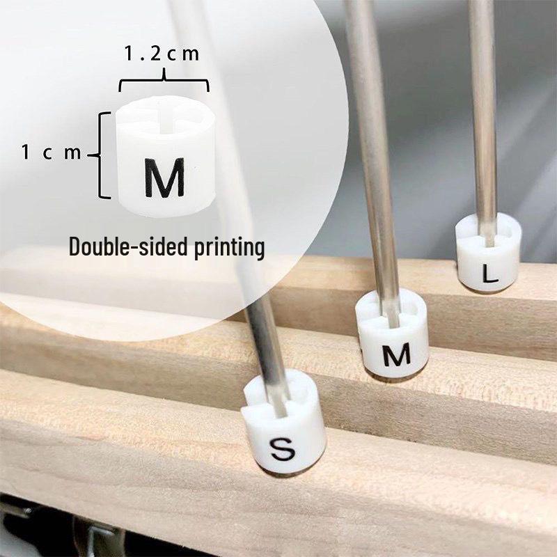Black & White Double-Sided Printed Size Clips for Clothes Hangers (Round, Letter Size)