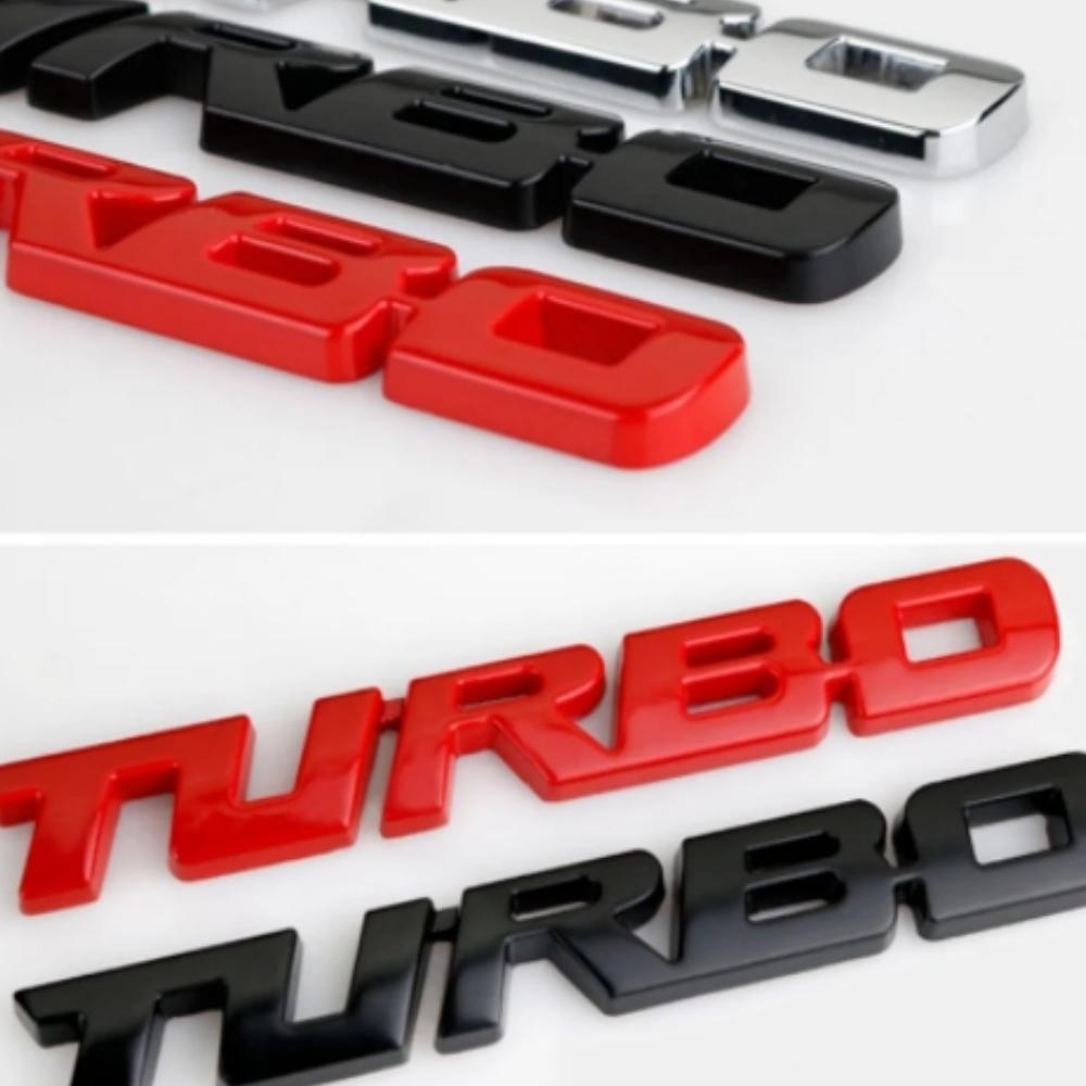 9.7*1.1 cm Car Turbo Boost Loading Boosting 3D Metal Chrome Zinc Alloy 3D Emblem Badge Sticker