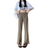 Split Wide-Leg Pants Women Summer Thin High-Waisted Loose Slim Draped Suit Straight Pants Dragged Casual Pants