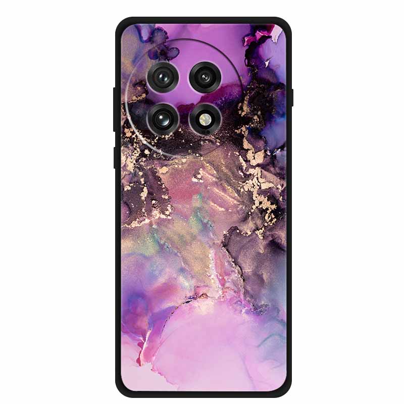 Marble Soft Case For Oneplus 13R Fashion Black Edge Capa Silicone Back Cover Shockproof Phone Case for Oneplus ACE 5 ACE5 Pro