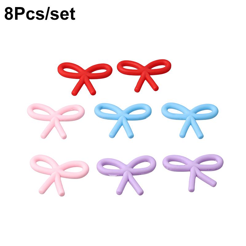 8pcs Soft Strips Colorful Party Plugin Ornament Dopamine Plastic Ornament Party Supplies Cake Topper Decorations Ins 4.5x3.5cm