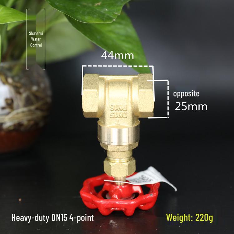 Brass Gate Valve for Water Meters with Thickened Silk Thread and PPR2 Double Hot Melt (4-6 Points)