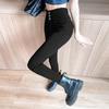 Women's Slim High-Waist Elastic Black Leggings - Perfect for Spring and Autumn 2025