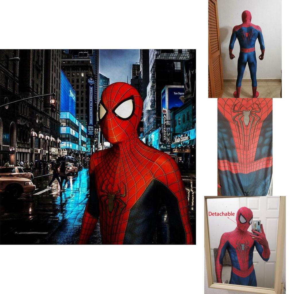 Muticolor Spiderman Zentai Suit For Fancy Dress Parties The Amazing Spider-man Cosplay
