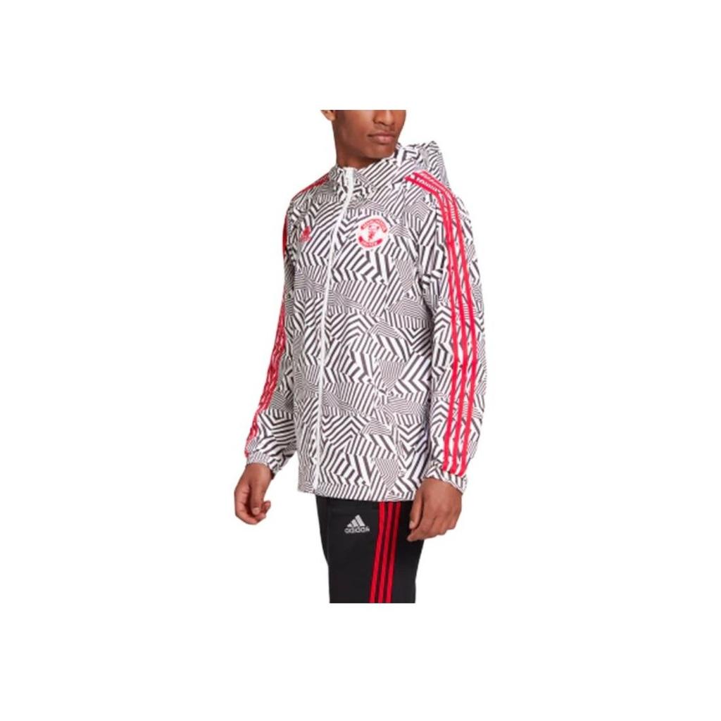 Adidas Manchester United Football Sports Hooded Jacket Men Outerwear White FR3843