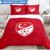 3PCS Turkish Football Emblem Bedding Set 2D Printing (Includes 1 Duvet Cover + 2 Pillowcases Coreless), Bedroom decor,Fan gift