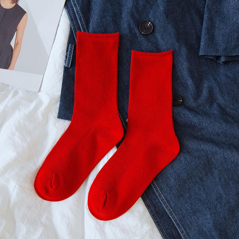 New Arrival Retro Women Lady Cotton Loose Socks Winter In Tube Korean Designer Christmas Socks