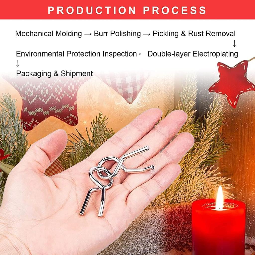 OBEST Christmas Puzzle Set of Advent Wire 3D Brain Training Hand Educational IQ Ages Rings, 24, Calendar, Puzzle, Metal, Puzzle, Toy, Puzzle, Game,
