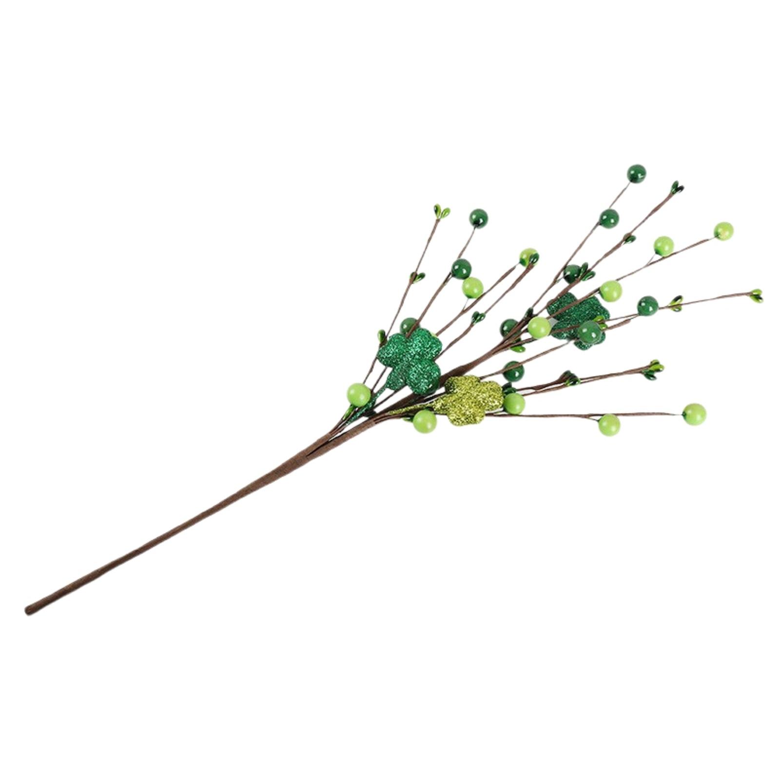 Simulated  43cm Golden Powder Twig 1pc,St. Patrick s Day Decoration One Size зелёный