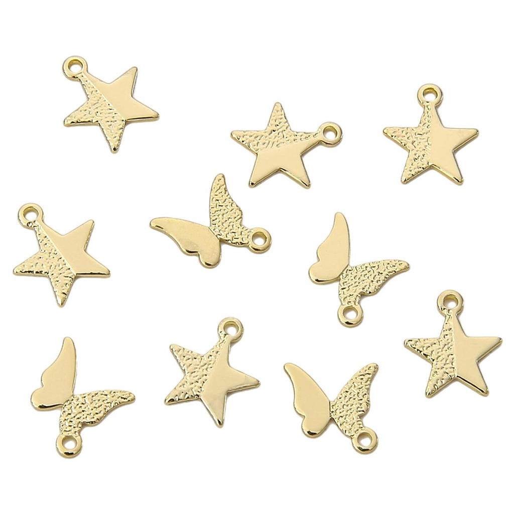 Copper Sand Faced Pentagram Pendant For DIY Jewelry Making Craft Accessories