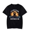 It's Fine I'm Fine Everything Is Fine Graphic T Shirts Funny Cat Tshirt Tops Fashion Harajuku T-shirts Women Men Brand T-shirt
