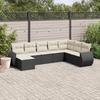 VidaXL Garden Lounge Set with Cushions 8 Pcs, Patio Sofas, Patio Furniture Set, Outdoor Furniture, Black 3221755