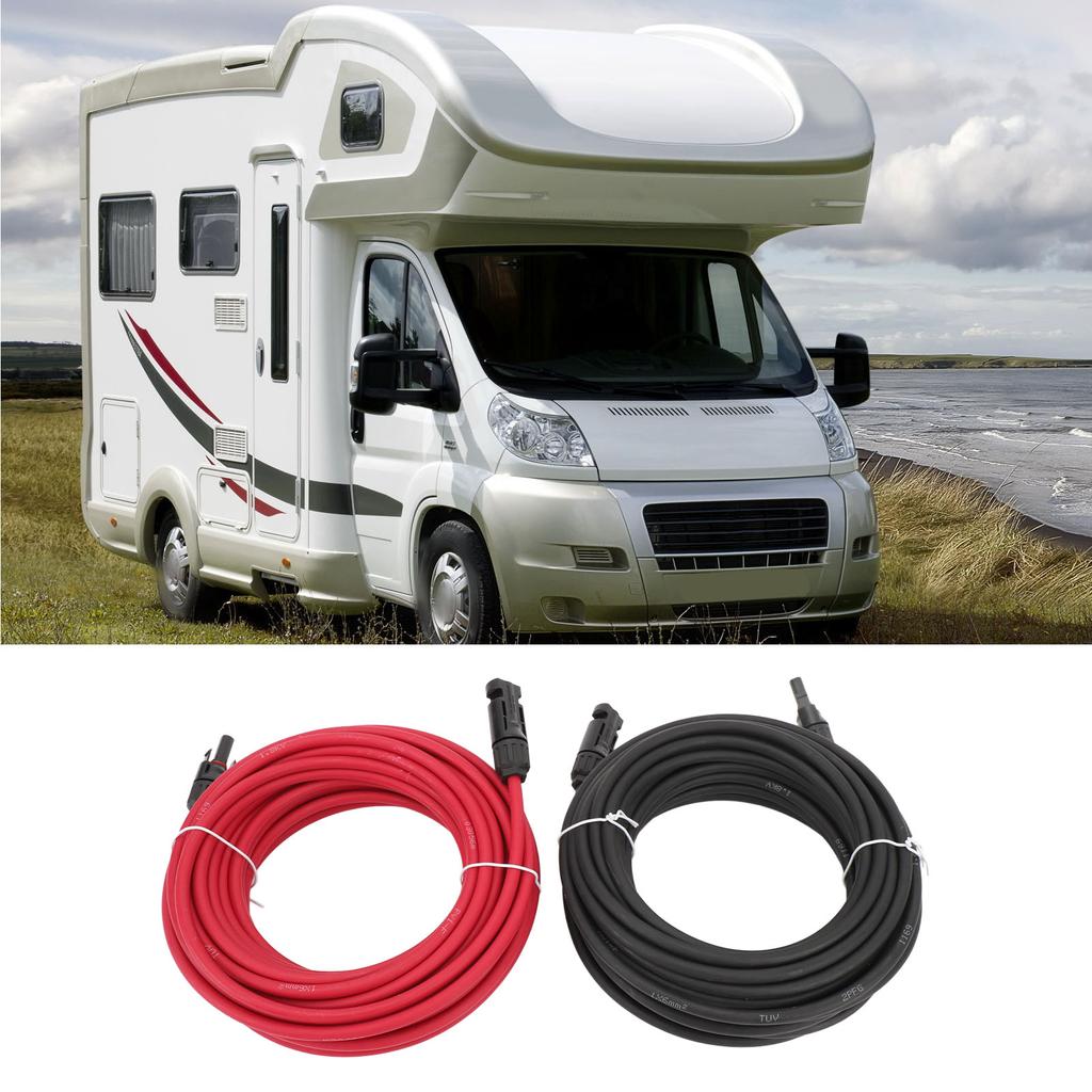2PCS 40ft 10AWG Solar Panel Extension Cable with Connectors Black Red IP67 Water Resistant for RV Tr