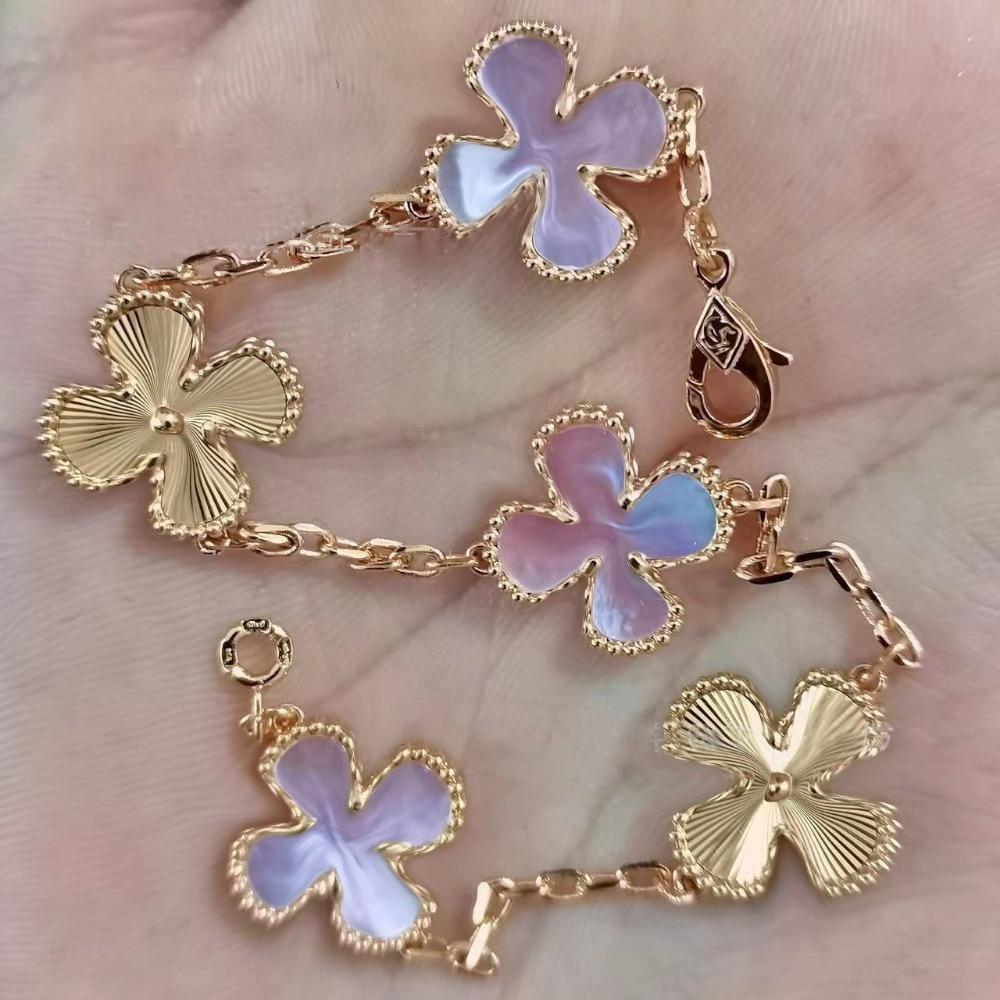 High Version Four-leaf Clover Bracelet Female Mother-of-pearl Agate Five-flower Ladies Bracelet
