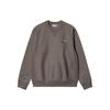 SS23 Einfarbiger Sweatshirt mit Logo-Stickerei Herren Sweatshirt Teddy-Braun I025475-1CR-XX