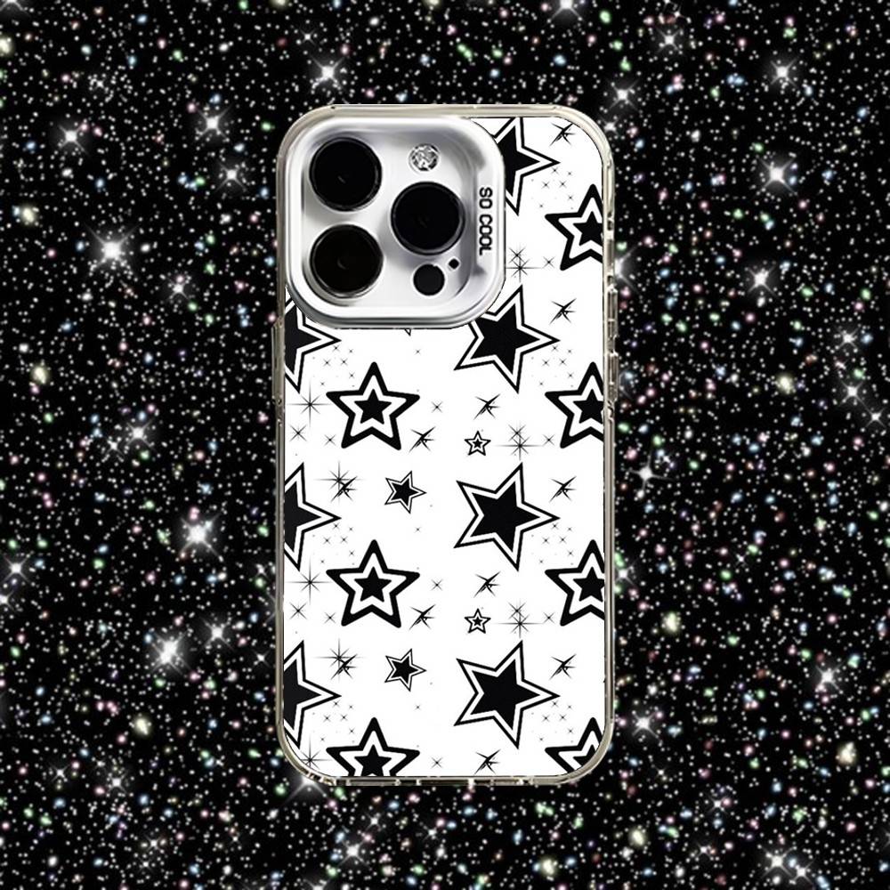 Y2k Star Phone Case For iPhone 16,15,14,13,12,11,Pro,XS,Max,Plus,Mini,SE White Candy Matte Shockproof Cover