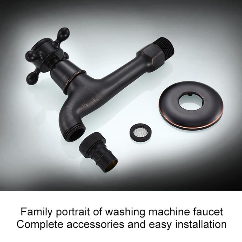 Brass Antique Black Outside Tap Washing Machine Faucet Toilet Decorative Outdoor Garden Faucet MW001