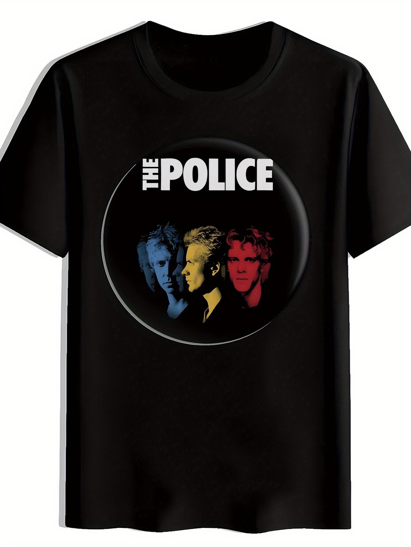 T-shirt Vintage Rock Band Graphic - THE POLICE Retro Music Print Short Sleeve Tee L