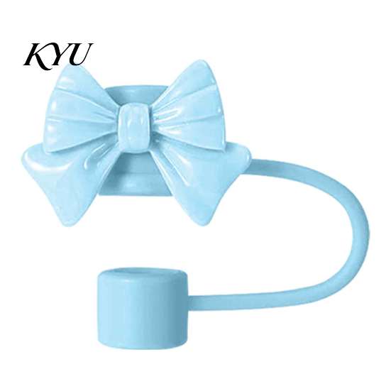 Decorative Straw Toppers Cute Bow Cover for 10mm Straws, Silicone Dustproof Tip Covers Cap, Reusable Topper Coffee Cups And Tumblers Dust Proof Plugs
