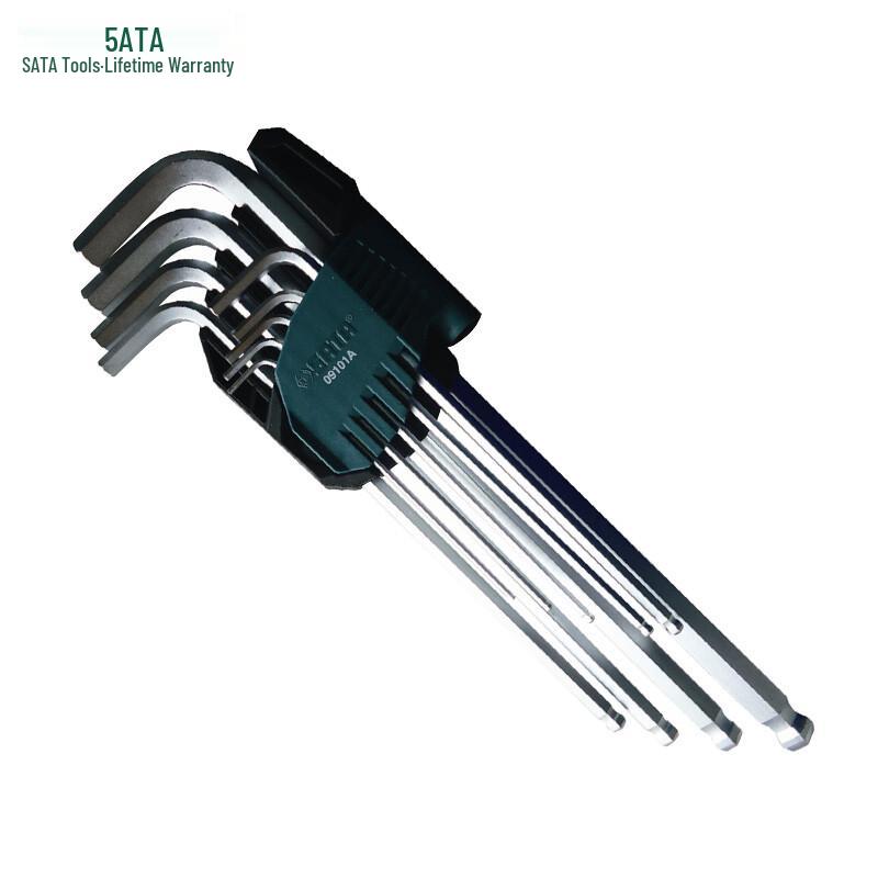 SATA 9-Piece Extra Long Ball End Hex Key Wrench Set