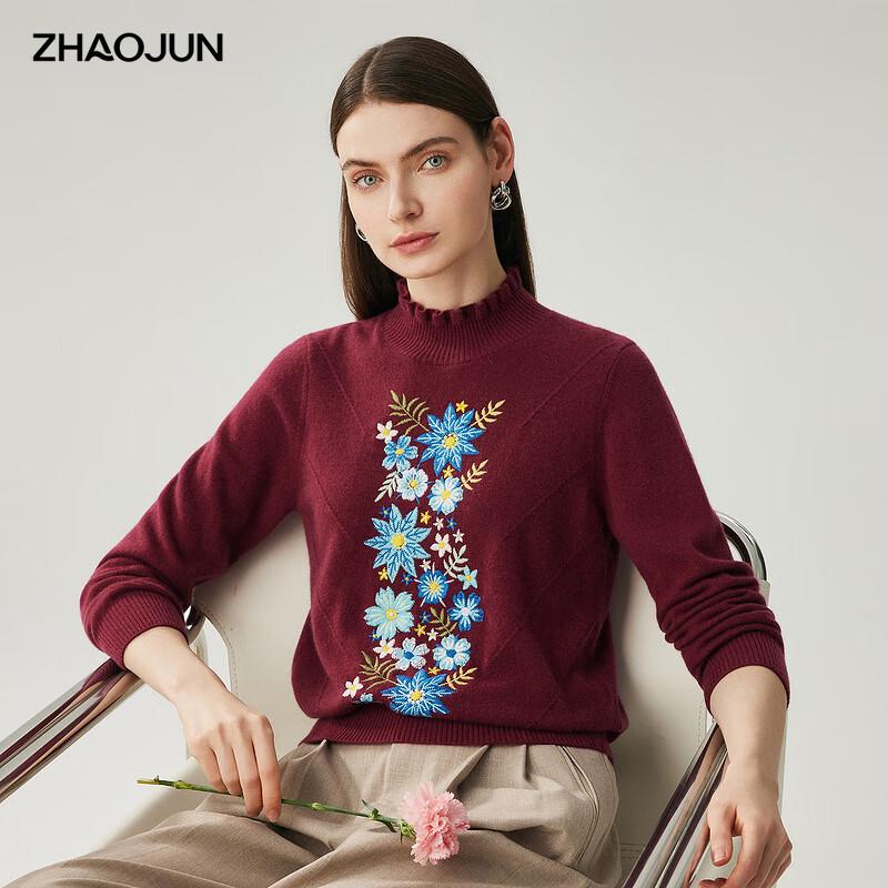 

Zhao Jun Women s Lace Semi-Turtleneck Cashmere Sweater XL