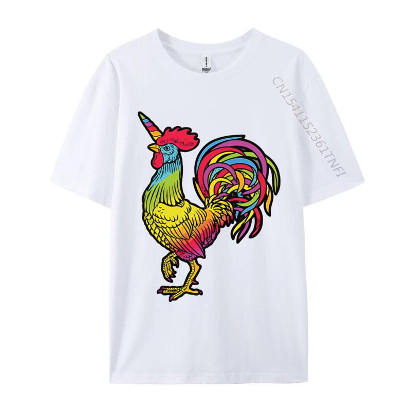 

Chicken Unicorn Rainbow Rooster Unicorn Tshirts Male Top Tshirts Special Cotton Tops T Shirt Slim Fit Graphic T Shirts S