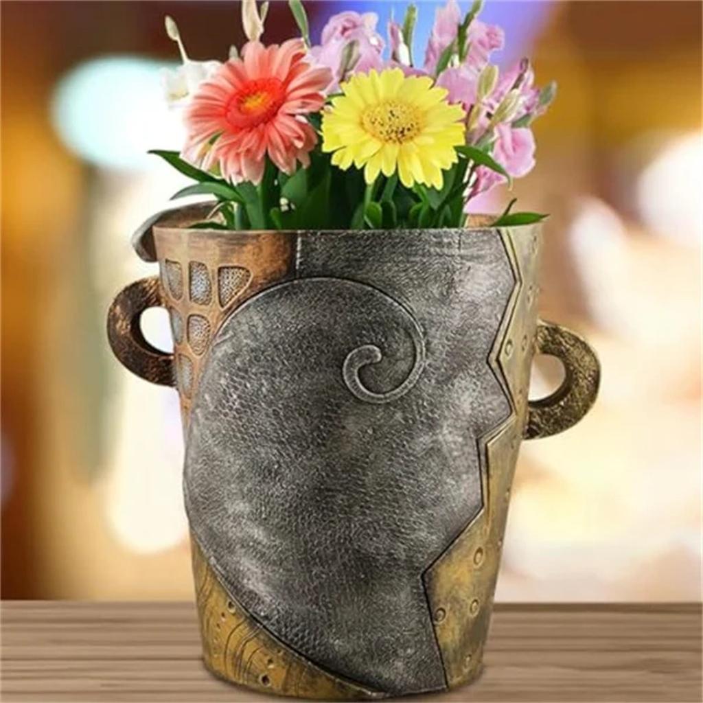 Retro Face Colorful Abstract Art Succulent Flower Pots Resin Ornaments Antique Flower Pots Creative Potted Plant Decorations