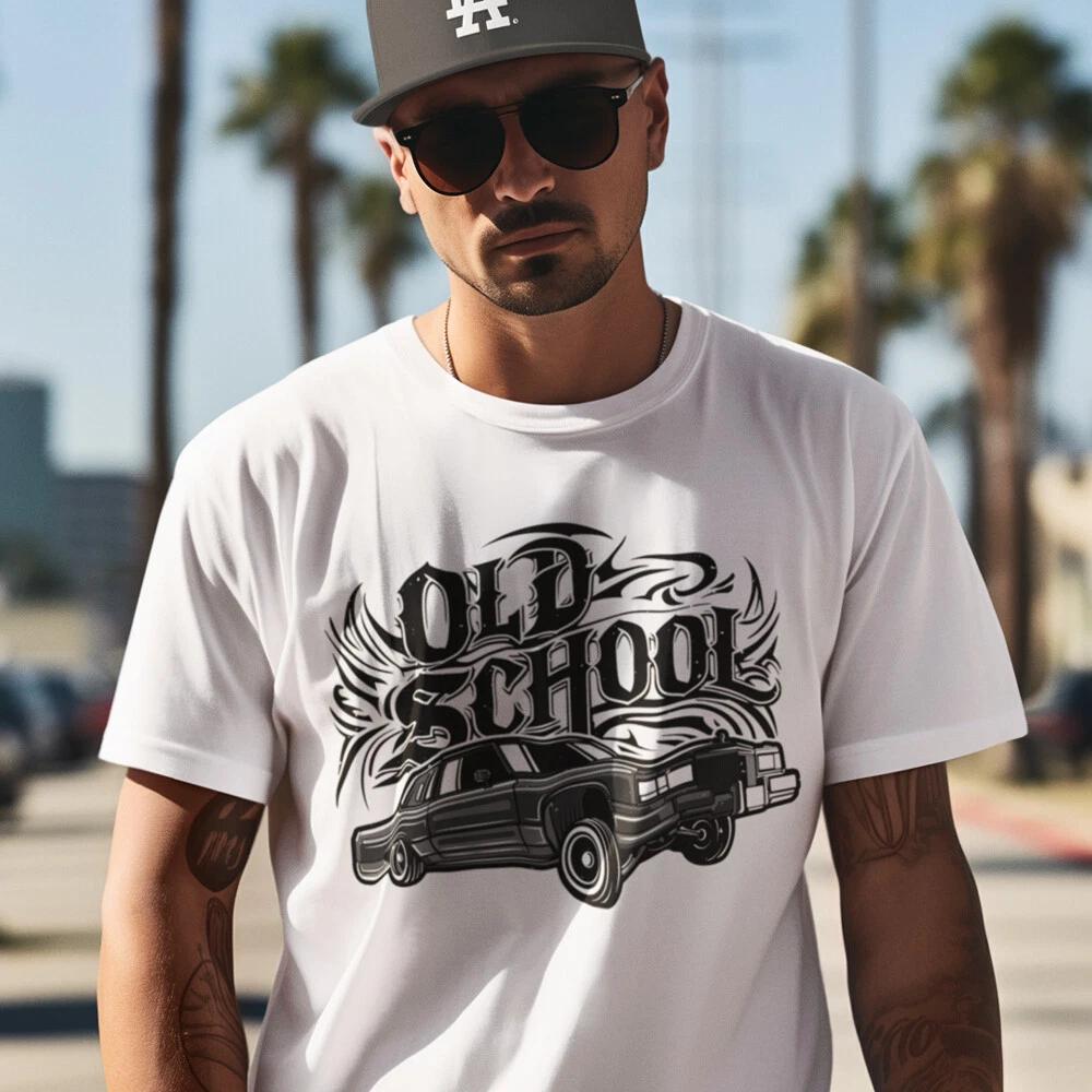 Old School Lowrider Tee Unisex Adult T-Shirt - Gangsta Rap West Coast Hip-Hop 4XL