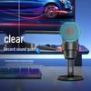RGB USB Desktop Microphone with One-Key Noise Reduction for Gaming and Live Broadcasts